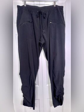 Wearables by XCVI Black Ruched Cinch Hem Cargo Pants Women’s XL
